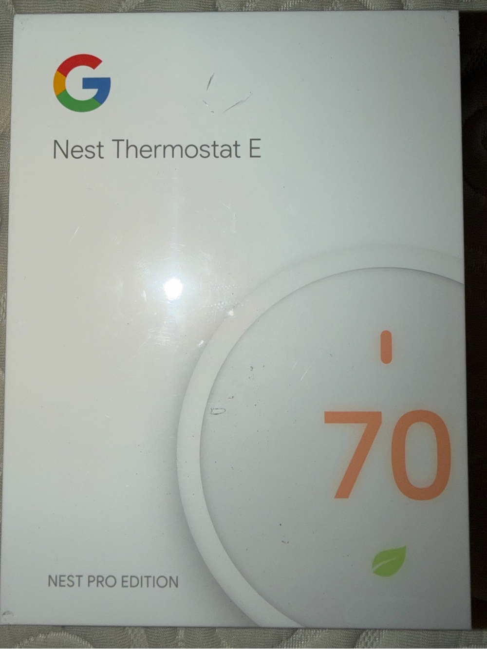 Nest Thermostat E Smart Thermostat with White Temperature Sensor - White